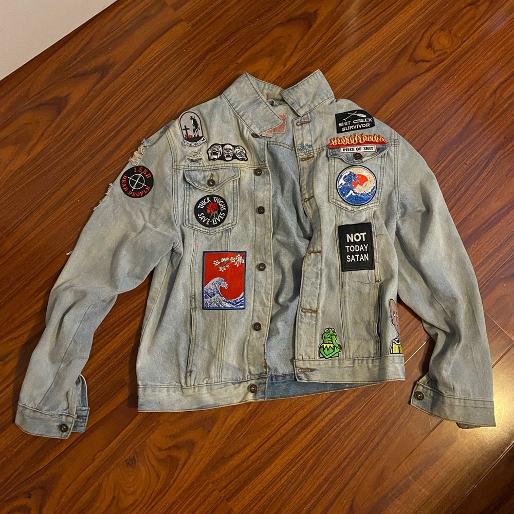 vintage patch jean jacket